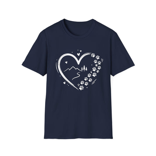 Dog Lover Heart Mountain T-Shirt