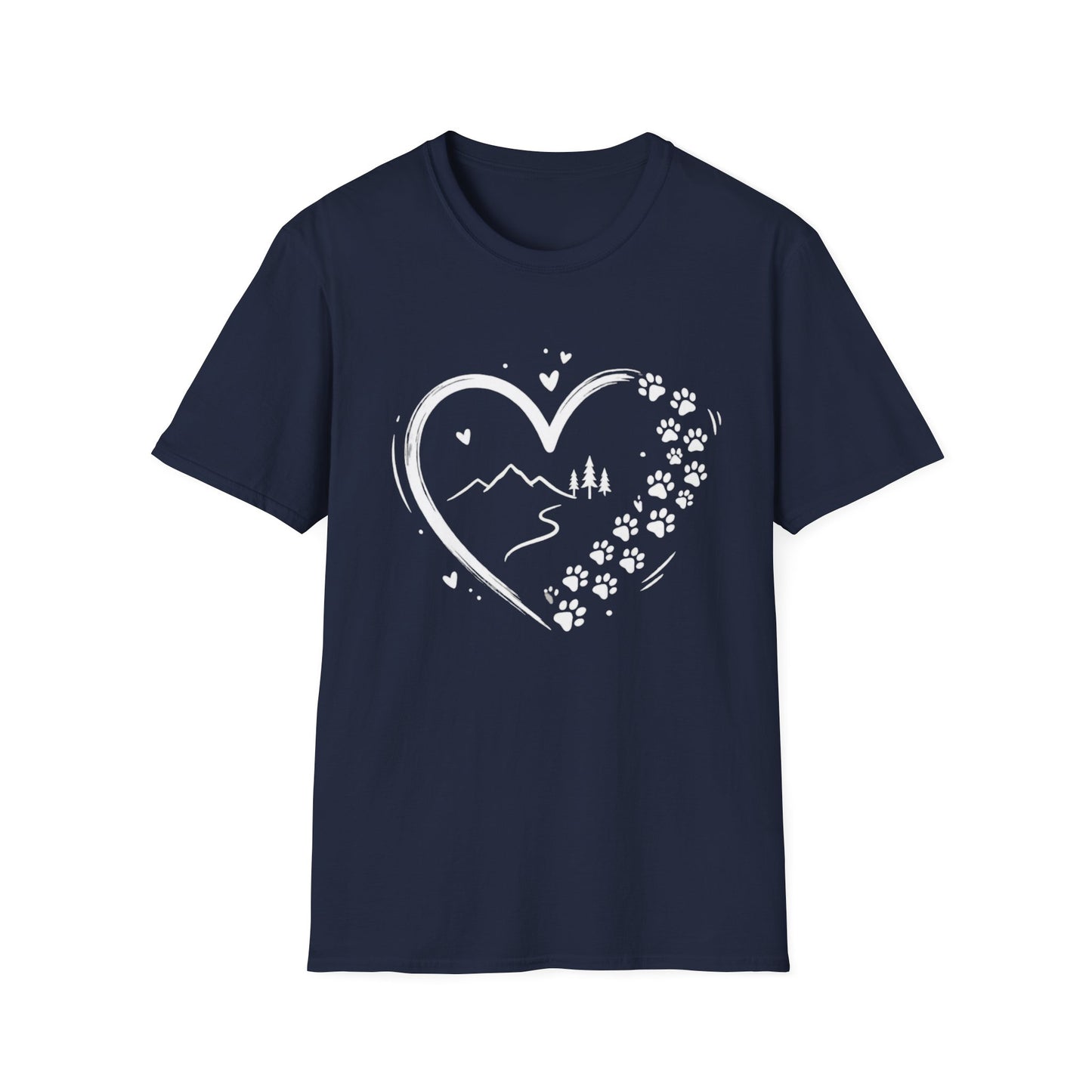 Dog Lover Heart Mountain T-Shirt