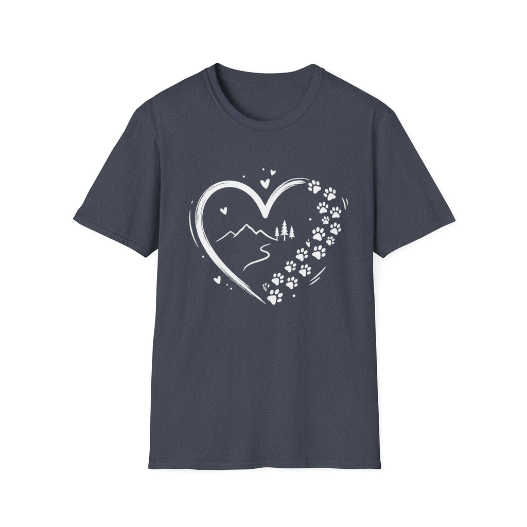 Dog Lover Heart Mountain T-Shirt