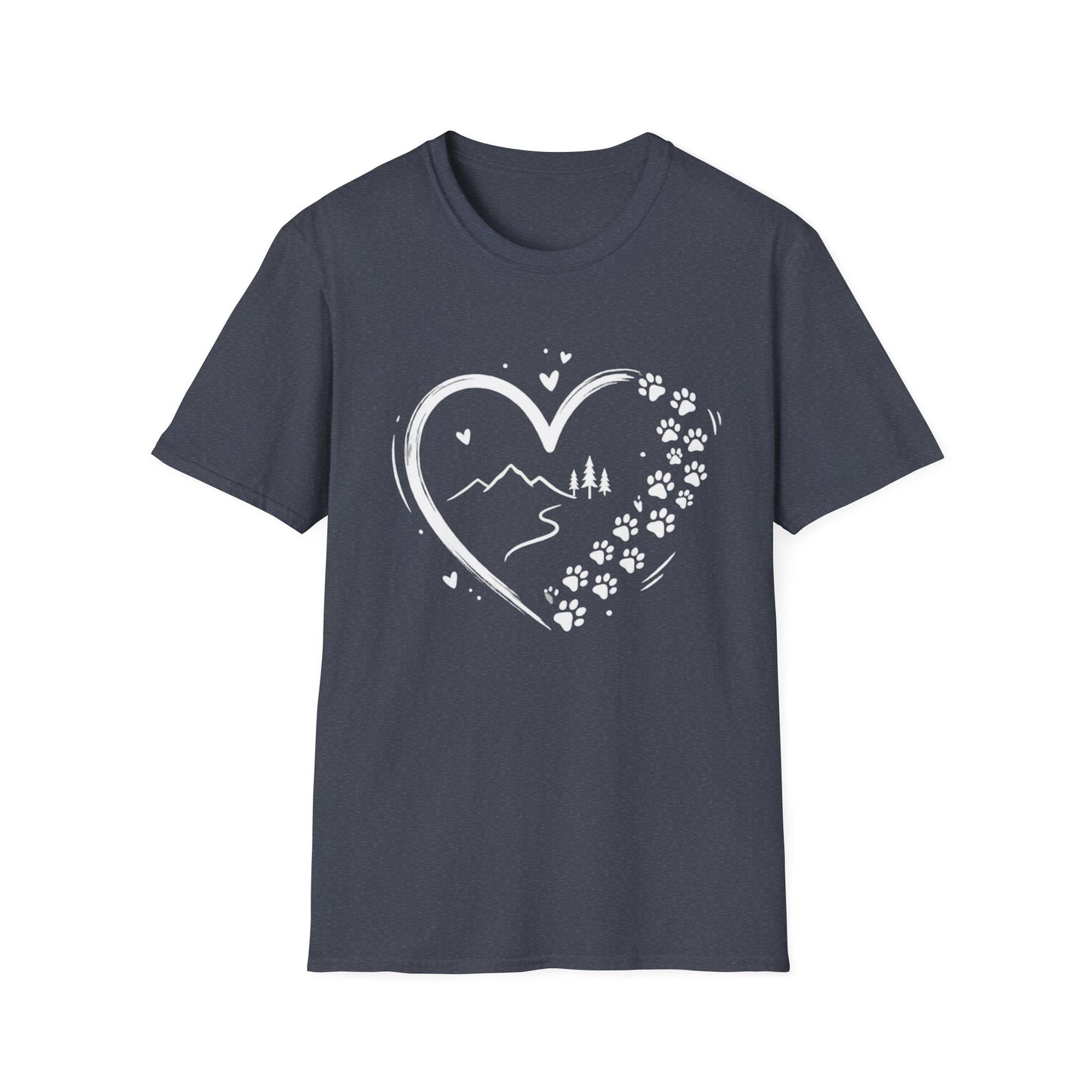 Dog Lover Heart Mountain T-Shirt