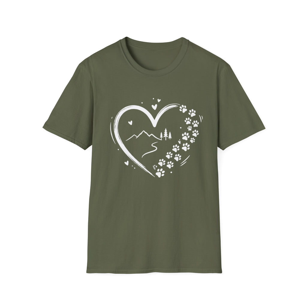 Dog Lover Heart Mountain T-Shirt
