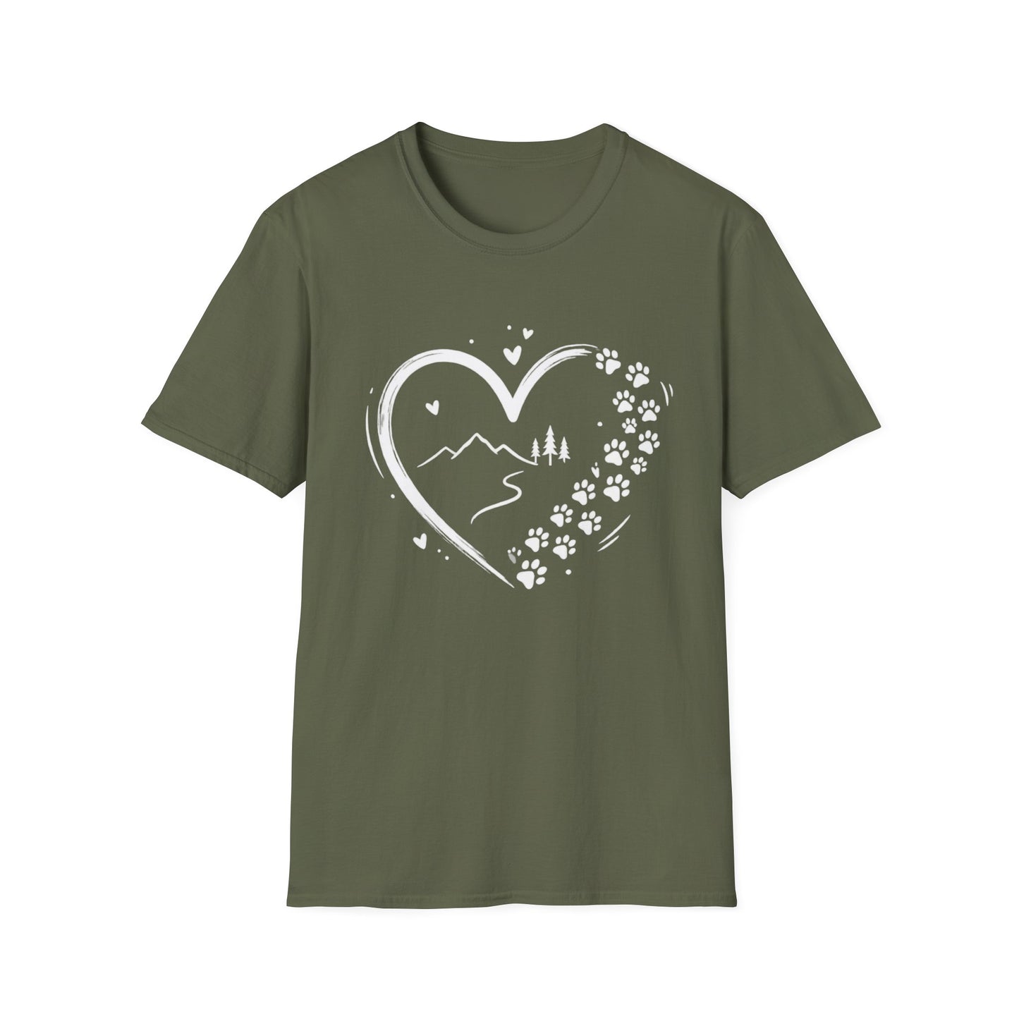 Dog Lover Heart Mountain T-Shirt