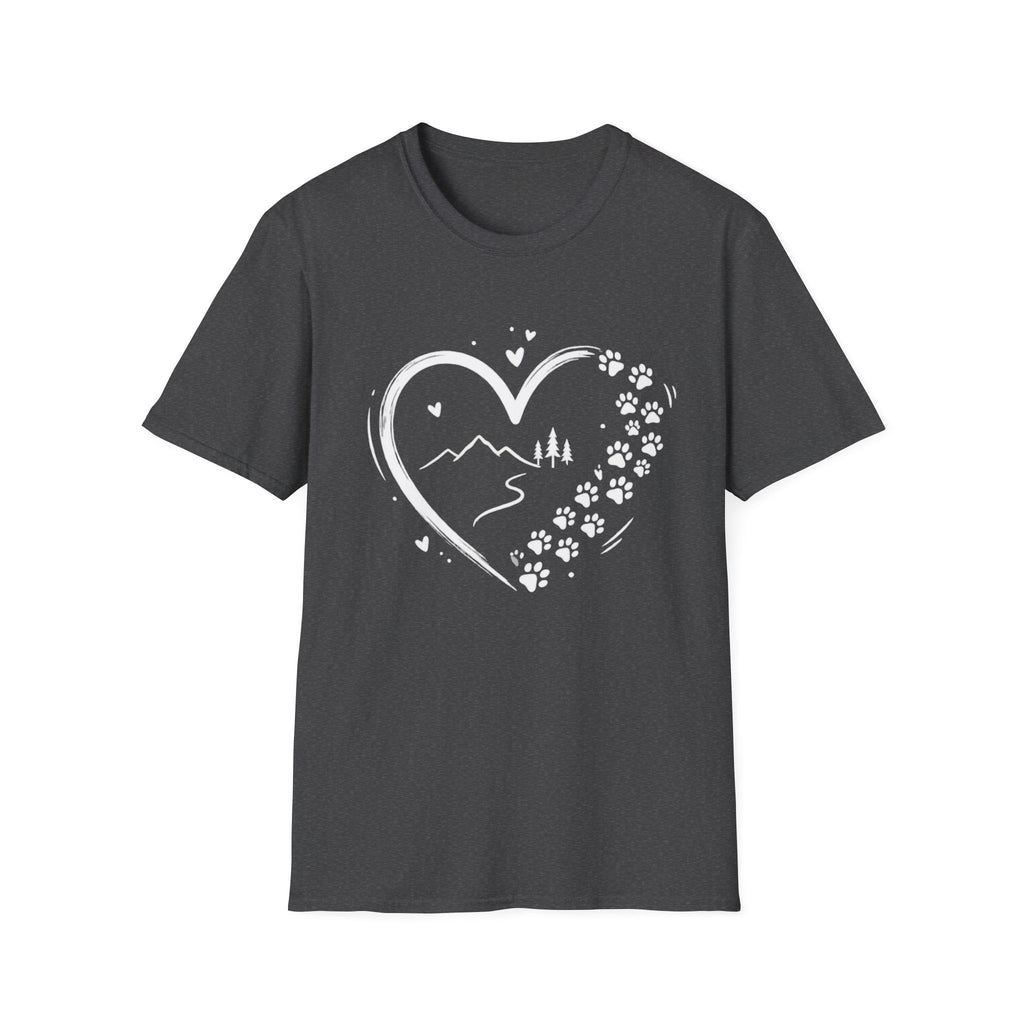 Dog Lover Heart Mountain T-Shirt