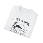 Girl and Dog Chasing Sunsets T-Shirt