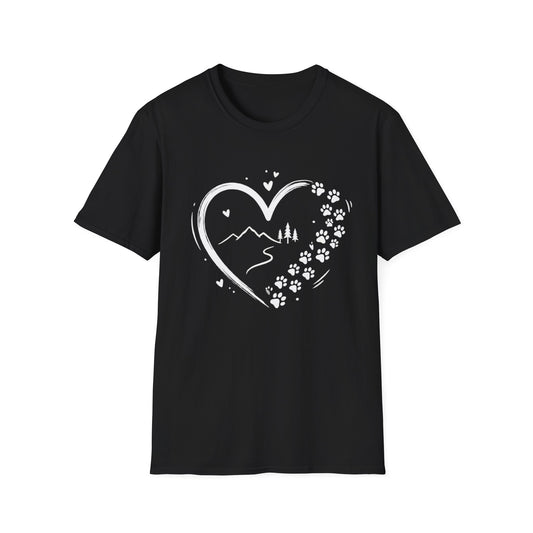Dog Lover Heart Mountain T-Shirt